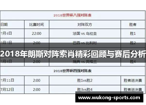 2018年朗斯对阵索肖精彩回顾与赛后分析